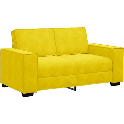 Canapé à 2 places,Sofa pour Salon,Banquette Jaune 120 cm Velours CFW777506 (1/5)