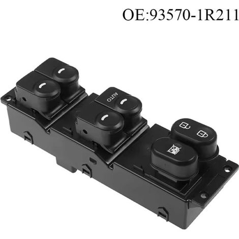 Interrupteur de lève-vitre électrique 93570-1R211, compatible avec les modèles Hyundai 2015-2017, commande le fonctionnement des vitres électriques le côté conducteur peut contrôler toutes les vitres