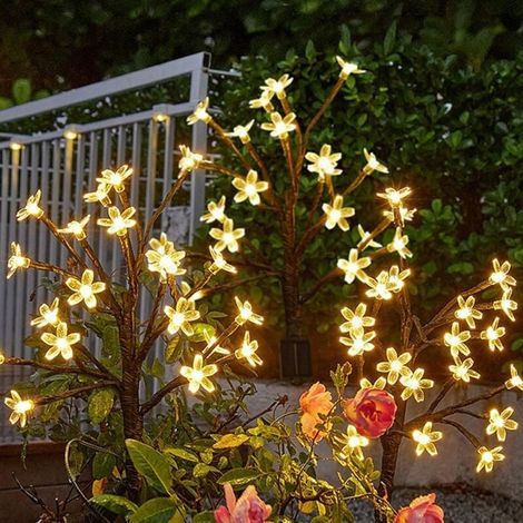Lampes solaires pour extérieur de jardin - 20 LED - 2 modes - Décoration de jardin - Résistant à l\'hiver - Étanche - Pour jardin, extérieur, patio, pelouse,Décoration de Noël (1/5)