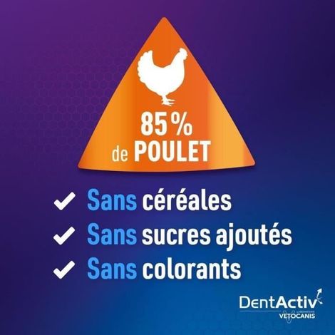 DentActiv - 12 Bastoncini - VETOCANIS - Mini Bastoncini Igiene Bucodentale al Pollo per Cani 2-15kg (1/4)