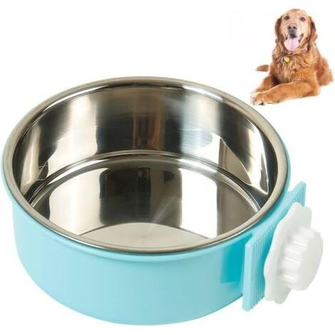 Bol Suspendu Amovible 2 en 1 en Acier Inoxydable, Bol d'alimentation pour Animaux de Compagnie, Utilisé pour Chien, Chat, Cage pour Animal de Compagnie de Taille Moyenne et Suspension de Cage( (1/5)