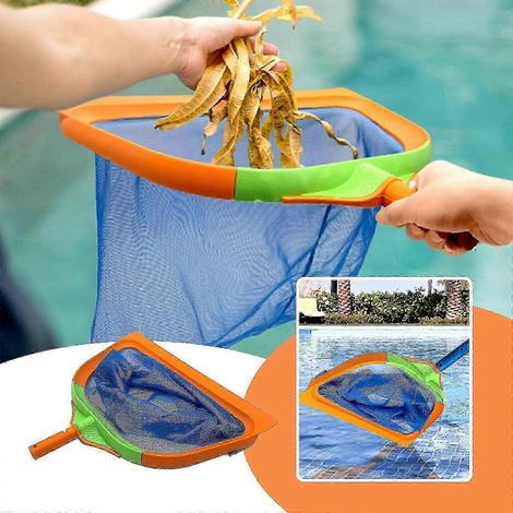 Écumoire de piscine, râteau à feuilles robuste avec sac à mailles fines extra-profond, adapté aux spas, outil de nettoyage rapide. (1/5)