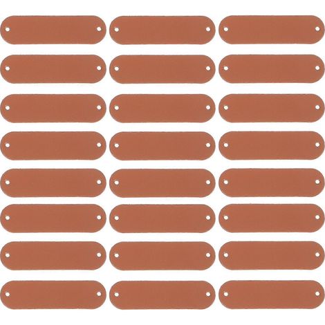 100 étiquettes en cuir vierges pour vêtements, personnalisables et à faire soi-même.-4.50X1.20X0.20CM-Brown (1/3)