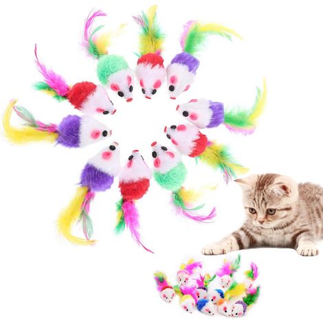 10 Pièces Chat Souris Jouet Chat Interieur avec Hochet Sons Convient Aux Chats pour Jouer(Couleur Aléatoire) - MMCD-ZGL-04824 (1/5)