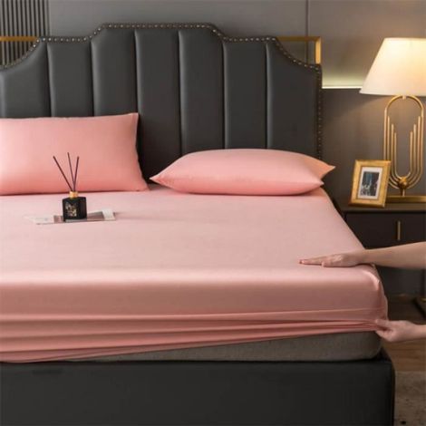 Couverture de matelas - - 150x200cm - Étanche - Respirante - Rose (1/3)