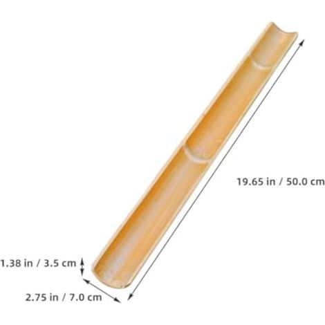 Lot de 2 fontaines en bambou naturel pour jardin extérieur et aquarium, 50 cm, tubes à bec verseur pour terrasse et aires de jeux
