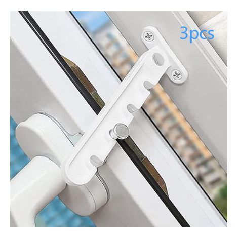 Lot de 3 Entrebâilleurs de Fenêtre pour UPVC, Limiteur d’Ouverture à Battant, Verrou de Sécurité Enfant Bébé, Entrebâilleur de Ventilation Domestique (1/4)