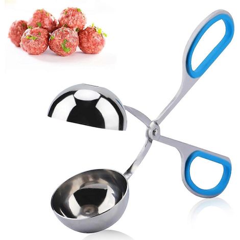 Gehaktbalvorm van roestvrij staal, gehaktballepel, gehaktbaltang, ijstang voor gehaktballen, ijs, fruit, koekjesdeeg, meloen (1/5)