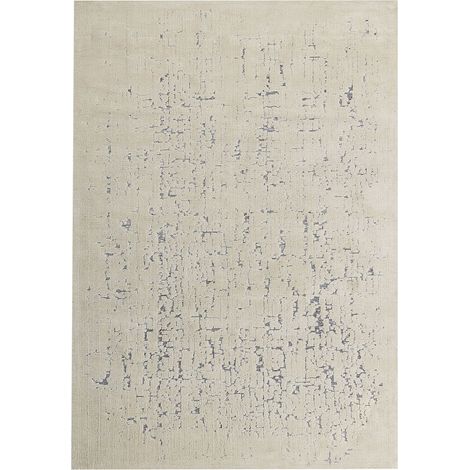 Tappeto moderno per il soggiorno con effetto invecchiato a tinta unita color crema beige 160 x 230 cm Nakus