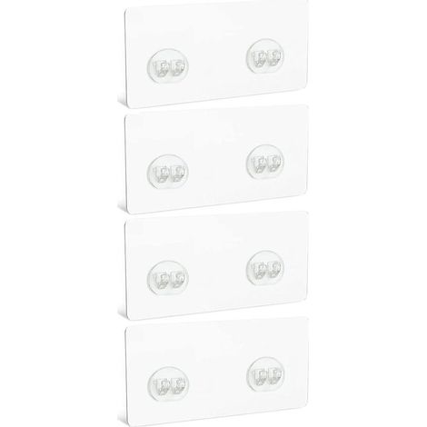 Set di 4 ganci adesivi per mensole da doccia, ganci trasparenti da parete per mensole da bagno, cestini angolari, portasapone, WC. (1/5)