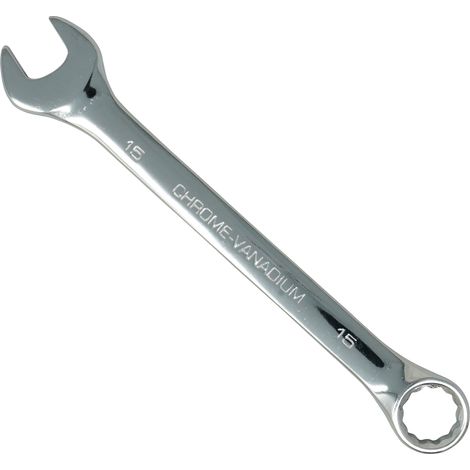 Dapetz ® 15mm Combination Spanner Fixed Head Open End Ring Wrench Mirror Polished Chrome Vanadium Steel Metric Hand Tool Heavy Duty (1/5)