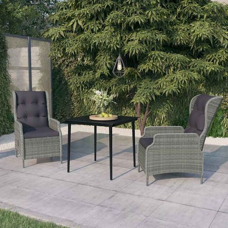 Ensemble à manger de jardin 3 pcs-Salon de jardin Gris clair 145131 (1/5)