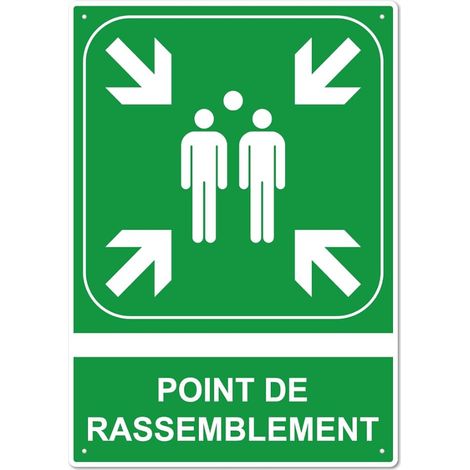 Panneau Point de Rassemblement - Panneau Format A4 - Affichage extérieur ou intérieur (1/3)