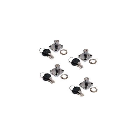 Lot de 4 serrures de placard et tiroir avec 2 clés, cylindre de serrure de meuble, serrure à came en alliage de zinc pour porte, armoire, tiroir, boîte aux lettres (22 mm)