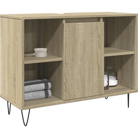 Badschrank Sonoma-Eiche 80x33x60 cm Holzwerkstoff