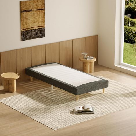 DEWINNER Sommier Tapissier 90x190, 14 Lattes avec 6 Pieds, Lit 90 x 190 avec Sommier, Hauteur du Cadre de Lit 29 cm, Lit 90x190 avec Sommier à Lattes pour Chambre (1/5)