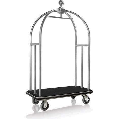 Chariot à bagages en Acier Inoxydable noir L 1120 mm l 610 mm H 1860 mm 2 - Was Germany
