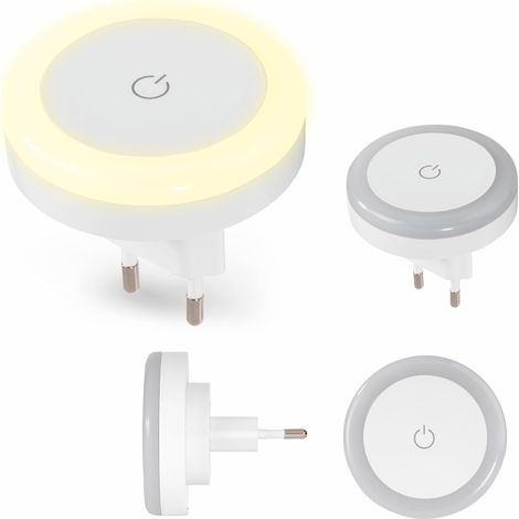 Luce notturna a LED con interruttore touch (luce notturna a spina - luce notturna per bambini - sensore crepuscolare - ideale - cameretta - cucina - corridoio - scale) (1/2)