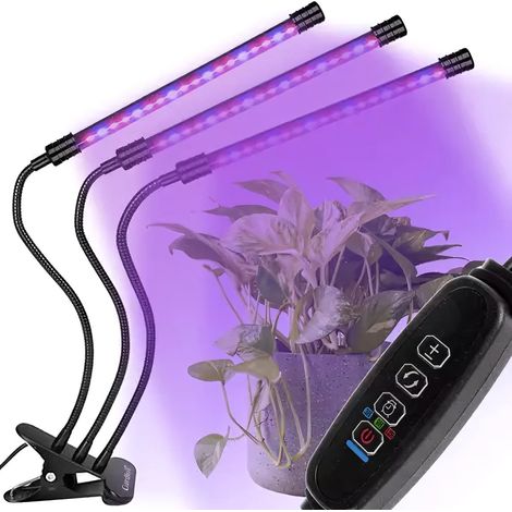 Filiyano – Lampe de culture LED : réglable, minuterie, 3 modes, pince noire (1/5)