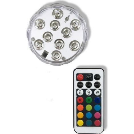 1pcs Lampe submersible LED, 16 couleurs, télécommande, étanche, pour aquarium, étang, décoration (1/4)