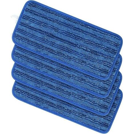 Lot de 4 Lingettes Réutilisable pour Swiffer Wet Jet Chiffon Rechange pour Swiffer Wet Jet Balai Spray Serpillières en Microfibre Lavable Nettoyer Le Sol Sec ou Humide (4pcs-bleu) (1/4)