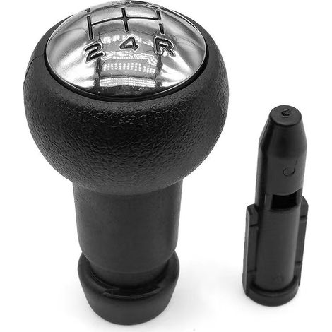 Pommeau de levier de vitesses manuel 5 vitesses pour Peugeot 106 206 306 107 207 307 C1- Noir et argent (1/5)