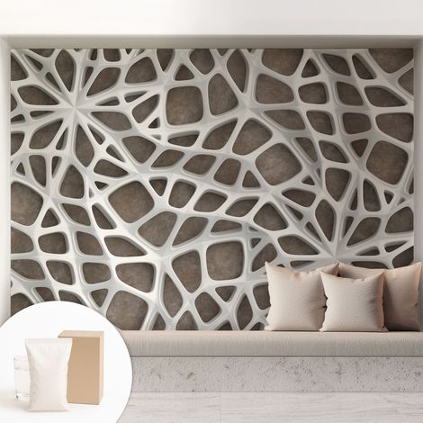 Papier peint intissé classique moderne pour salon et chambre à coucher Décoration rapide avec colle Réseau géométrique 208x146 cm (1/5)