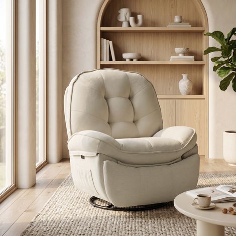 Fauteuil TV inclinable avec fonction inclinable, fauteuil lounge pivotant avec fonction bascule, pour salon, chambre (1/5)