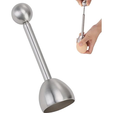 Coupe-œuf en Acier Inoxydable, Outil de Cuisine Multifonctionnel pour Œufs Durs et Mous, Séparateur de Jaune d’œuf, Couvercle à Œufs avec Mécanisme à Ressort, pour Petits Déjeuners et Desserts (1/5)