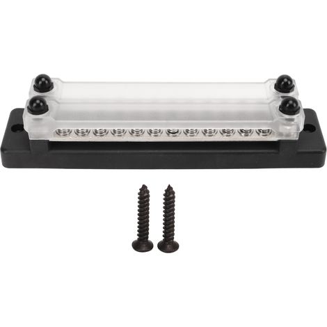 Bloc de distribution d'énergie 150A DC 12-48V AC 110-300V, 24 bornes avec couvercle et socle, barres omnibus pour camping-car bateau camion (1/5)