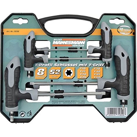 Brüder Mannesmann Juego de Llaves Torx Acero S2 8 piezas
