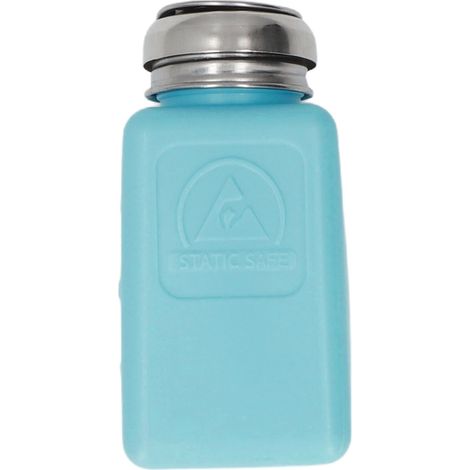 [JAMAIS UTILISÉ]Flacon distributeur de solvant à pression de 200 ml, antistatique et protégé contre les décharges électrostatiques, de forme carrée, avec couvercle en acier inoxydable bleu. (1/5)
