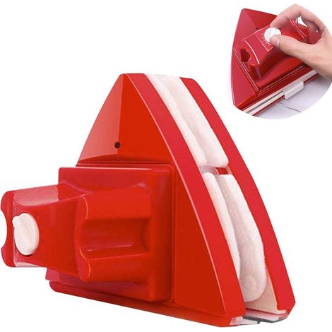 Limpiacristales magnético, 5 velocidades ajustables, forma triangular, cable anticaída, para ventanas dobles. (1/5)