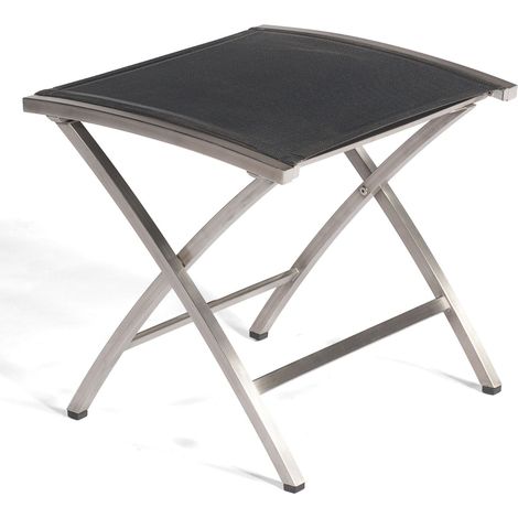 Sonnenpartner Paragon Fußhocker Edelstahl mit Textilen schwarz Sitzhocker (1/5)