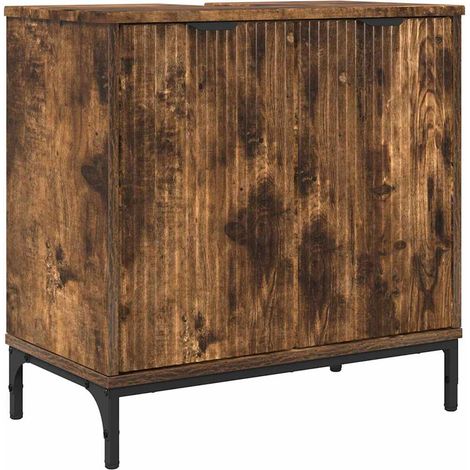 Maison Exclusive - Armadio per Lavabo da Bagno Rovere fumé 60,5 x 33,5 x 61 cm