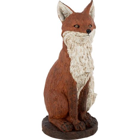Statue Renard Assis "Automn" 52cm Rouille (1/5)