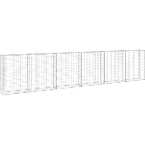 Maison Exclusive - Gabionenwand mit Abdeckung Verzinkter Stahl 30