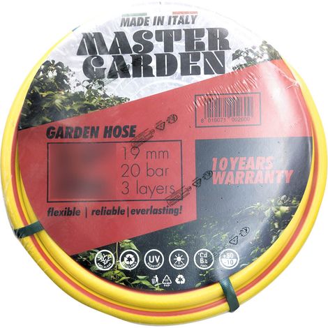 Tubo gomma giardino canna acqua 1" x 25 mt  MADE IN ITALY  rinforzato irrigazione casa orto cantiere.