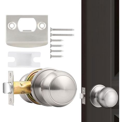 Spare Apartment Exterior Keyless Screws Front House Plate Door Knob