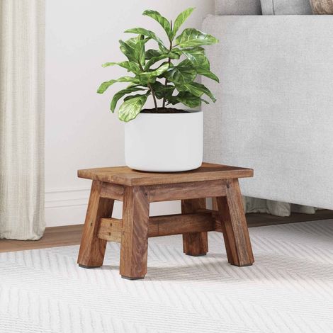 Stool Natural 30 x 20 x 20 cm Mahogany Wood vidaXL (1/5)