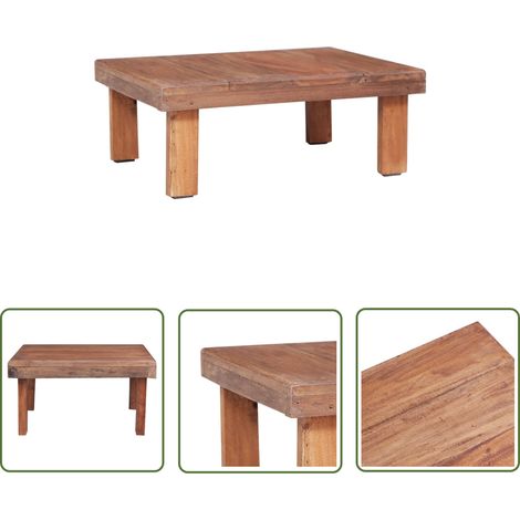 The Living Store Couchtisch 60x45x23 cm Altholz Massiv - Holz Couchtisch - Altholz Couchtisch - Recyceltes Holz - Wohnzimmerstil - Vintage Stil (1/5)