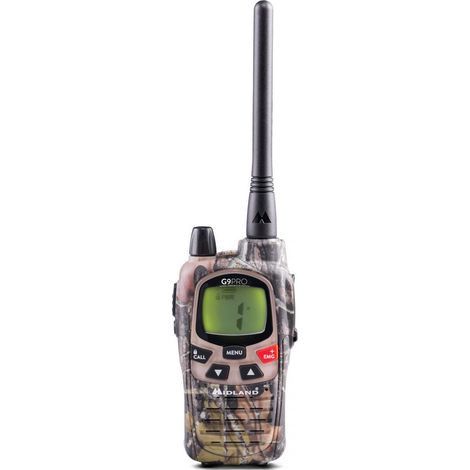 Midland G9 Pro Mimetica Radio ricetrasmittente Walkie Talkie Dual Band 40 canali PMR446 e 69 canali LPD senza licenza - 1 Ricetrasmettitore, 4 batterie ricaricabili Ni-MH AA 1,2V/1800 mAh