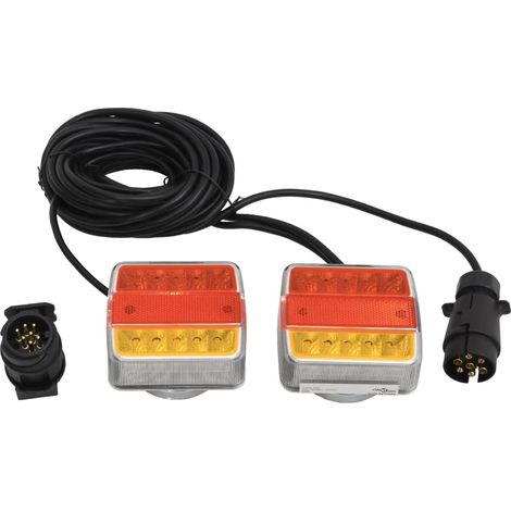 Feux de remorque, 2 pièces, rouges, 10,5 x 7,5 x 10 cm, ampoules LED 12 V