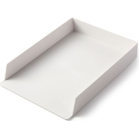 Casier de bureau grande capacité format A4 DIY assemblage résine ABS durable gris blanc boîte de rangement 32,5x24x5 (1/5)
