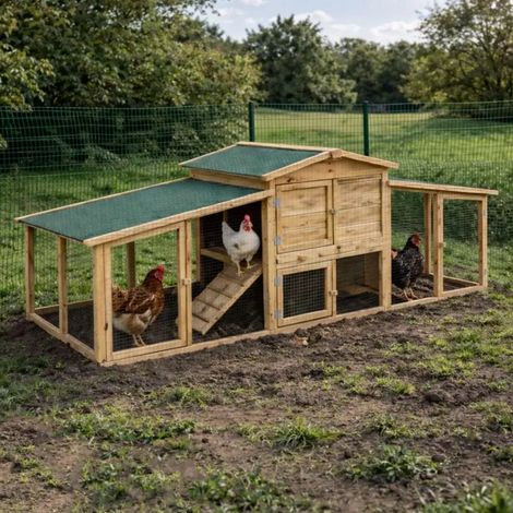 Poulailler Villa Cocotte en Pin Traité - Jusqu'à 4 Poules (1/5)