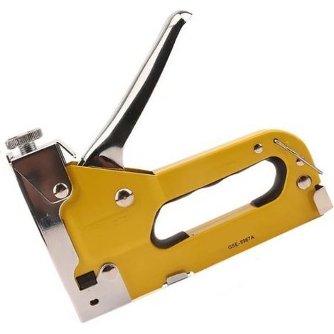 Agrafeuse manuelle 3 en 1 multifonctionnelle, haute résistance à la corrosion, puissance réglable, jaune (1/5)