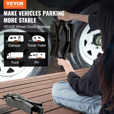 Stabilisateur de Roue de Camping-car en Forme de H, Cale Roue, Clé Intégrée Adapté pour Un Espace de Pneu de 8,9 à 30,5 cm, 2 Jeux,… (1/5)