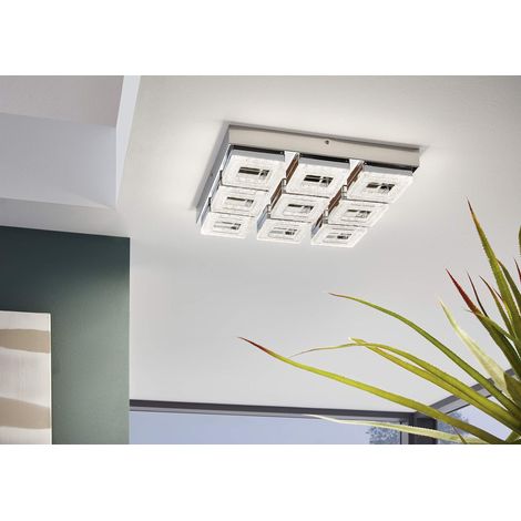 EGLO LED Plafonnier Fradelo, lampe de plafond moderne à 9 flammes, lampe de (1/3)