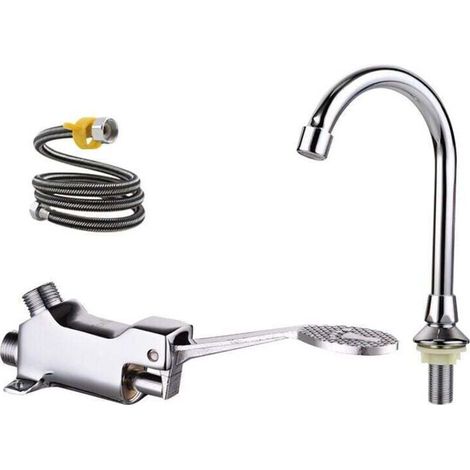 Basin mixer tap with foot pedal, medical/bathroom laboratory basin tap set