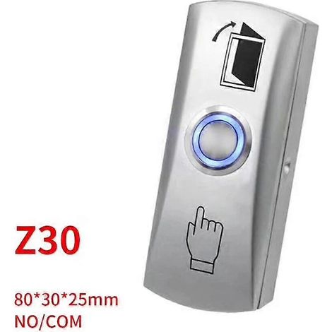 Système de contrôle d'accès en alliage de zinc rétroéclairé, bouton de sortie/d'ouverture de porte Z30LS (1/4)